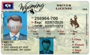 Wyoming Driver License(Front & Back) Template