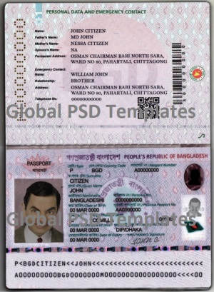 Bangladesh E-Passport (2020-present) Template