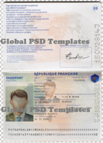 France Passport Template