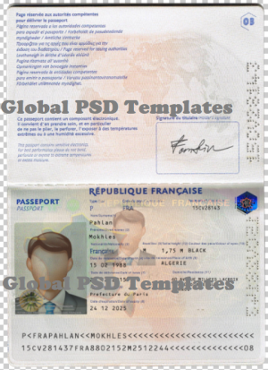 France Passport Template