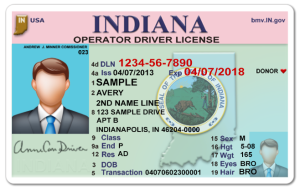 Indiana Driving Licence(v1) Template
