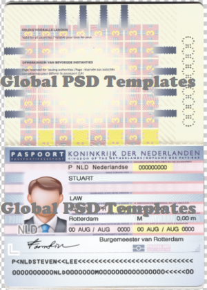 Netherlands Passport Template (V2)