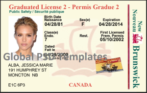 Canada Ontario Drivers License Template