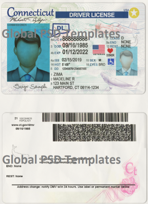 Connecticut Drivers License Template (scan)