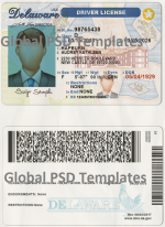 Delaware Drivers License Template (scan)