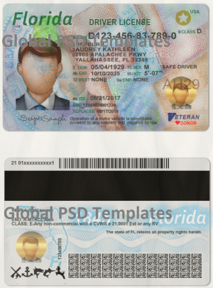 Florida Drivers License Template (scan)