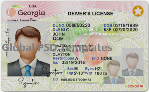 Georgia Drivers License Template (Front & Back) V2