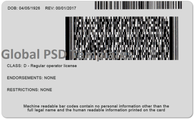 Idaho Drivers License Template (Front & Back) - Image 2
