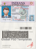 Indiana Drivers License Template (scan) V1