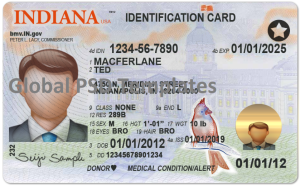 Indiana Drivers License Template (Front & Back) V2