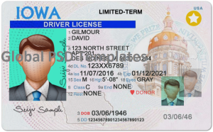 Iowa Drivers License Template (Front & Back)