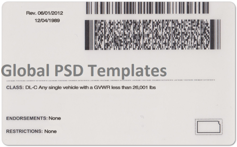 Kansas Drivers License Template (Front & Back) - Image 2