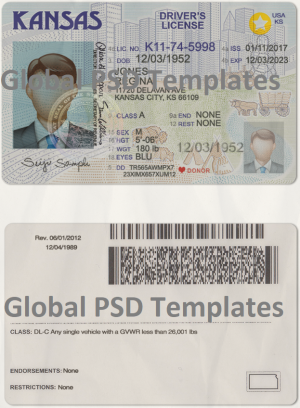 Kansas Drivers License Template (scan)