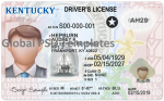 Kentucky Drivers License Template (Front & Back)