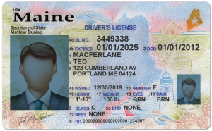 Maine Drivers License Template (Front & Back) V3