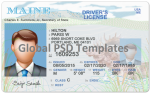 Maine Drivers License Template (Front & Back) V2