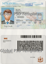Maine Drivers License Template (scan) V2