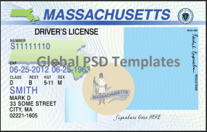 Massachusetts Drivers License Template V1
