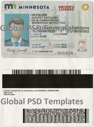 Minnesota Drivers License Template (scan)