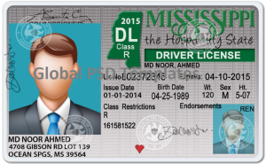 Mississippi Drivers License Template V1
