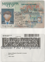 Mississippi Drivers License Template (scan) V2