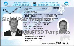 Canada NWT Drivers License Template