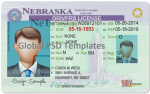 Nebraska Drivers License Template (Front & Back)