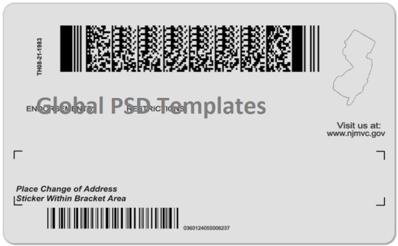 New Jersey Drivers License Template (Front & Back) - Image 2