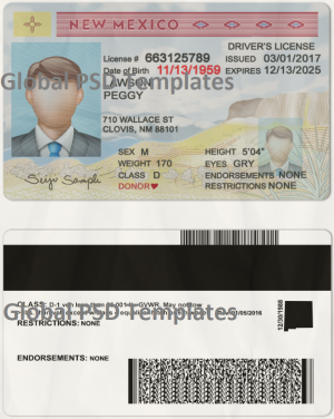 New Mexico Drivers License Template (scan)