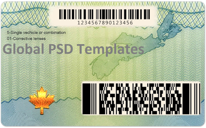 Canada Nova Scotia Drivers License Template - Image 3