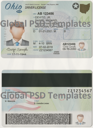 Ohio Drivers License Template (scan) V2