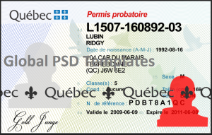 Canada Quebec Drivers License Template