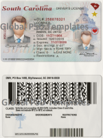 South Carolina Drivers License Template (scan) V2