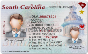 South Carolina Drivers License Template (Front & Back) V2