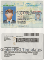 Tennessee Drivers License Template (scan) V2