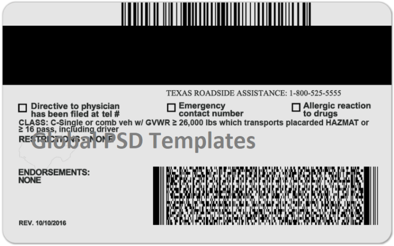 Texas Drivers License Template - Image 3