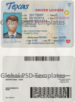Texas Drivers License Template