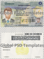 Vermont Drivers License Template (NEW)