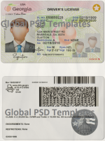 Georgia Drivers License Template (scan) v2