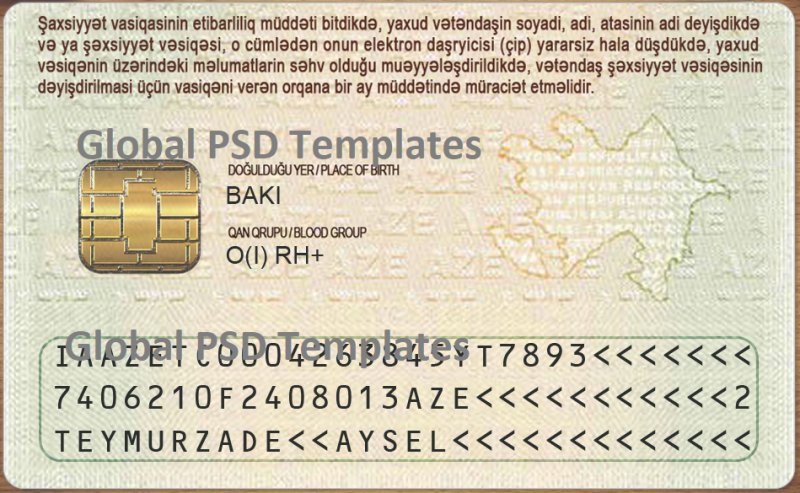Azerbaijan ID Card Template (Front & Back) - Image 2