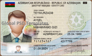 Azerbaijan ID Card Template (Front & Back)