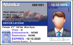 Alaska Drivers License Template (V1)