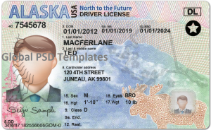 Alaska Drivers License Template (Front & Back) V2