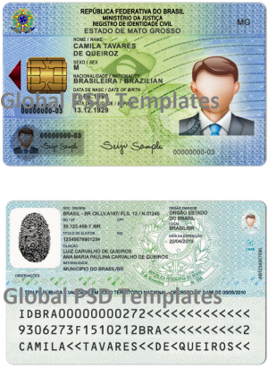 Brazil ID Card Template (scan)