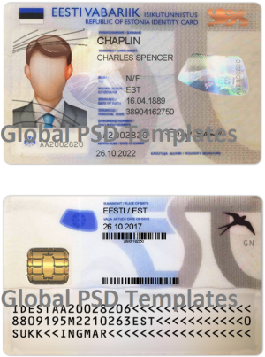Estonia ID Card Template (scan) V1