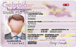 Georgia ID Card Template (Front & Back)