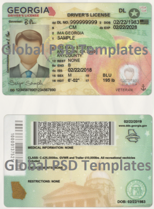 Georgia Drivers License Template (scan) V1