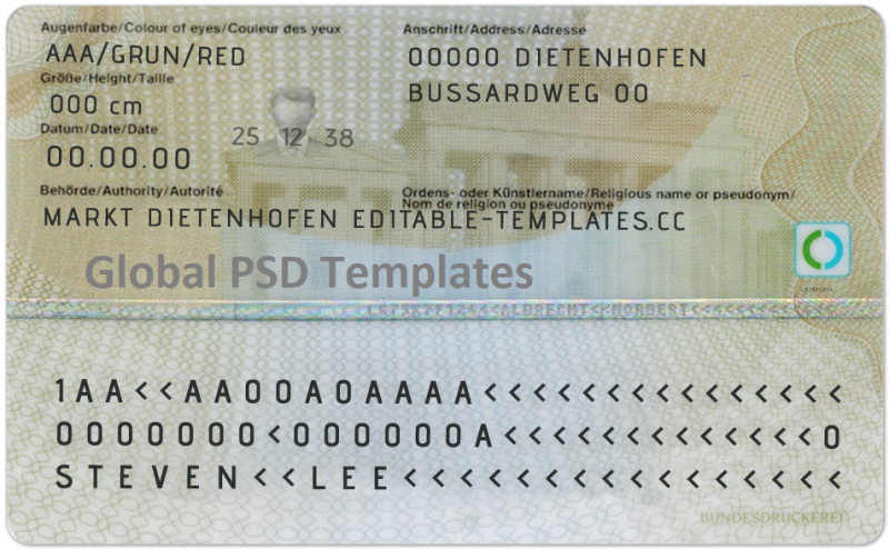 Germany ID Card Template (Front & Back) V1 - Image 2