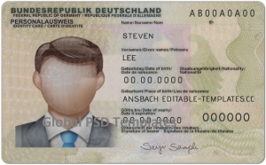 Germany ID Card Template (Front & Back) V1