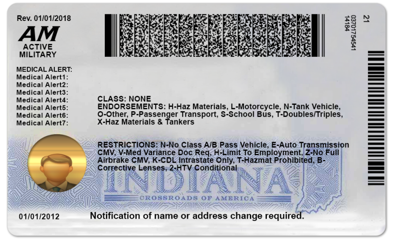 Indiana Drivers License Template Car  (V2) - Image 2
